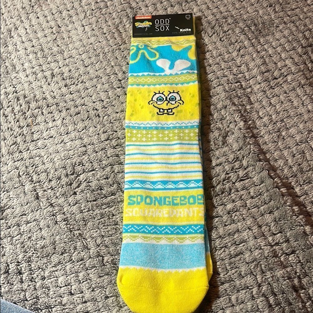 Odd sox SpongeBob SquarePants knit socks size 8 to 12 NEW